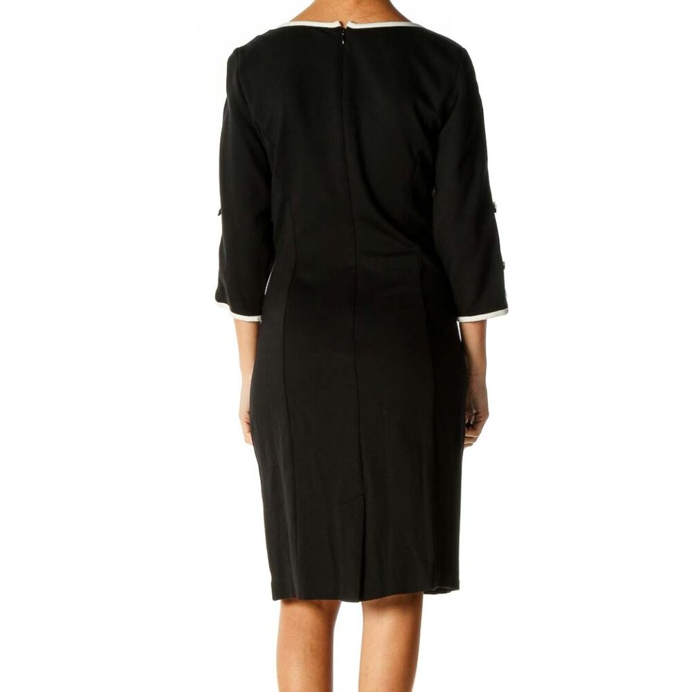 Talbots Black Solid Classic Sheath Dress - Picture 3 of 3